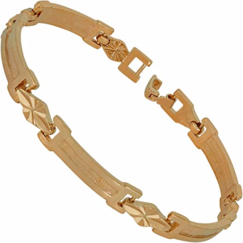 LIFETIME JEWELRY Diamond Cut Shine Bracelet for Women and Men 24k Real Gold Plated