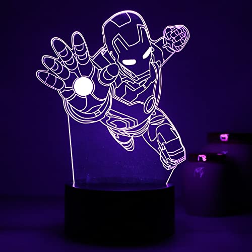 Luminária LED 3D decorativa (Homem de ferro)
