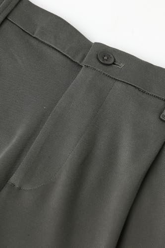 Image of SNITCH Men Casual Trousers | Loose Fit Pleated Front Plain Wide-Leg Style | Lightweight Polyester Blend Medium-Stretch Fabric for Summer & All-Day Comfort Wear