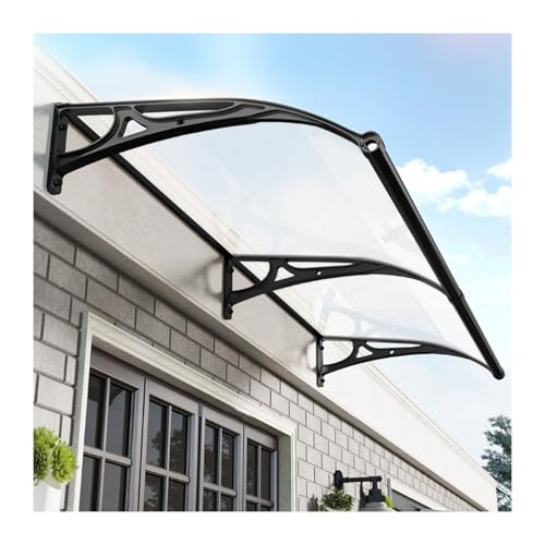 Auvent de porte 60x380 cm robuste pour protection d'entrée extérieure