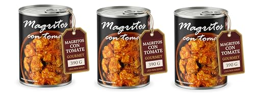 POLGRI Magro con Tomate Magro de Cerdo en Lata 390 g x 3 latas Magritos Conserva de Carne Guisada Plato Preparado Listo Guiso Receta Tradicional Manchega Comida Casera Cocina Española Vermut Tapas