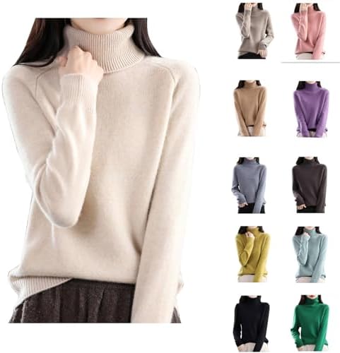 Turtlenecks Sweatshirt for Women Fall 2024 Plus Size Long Sleeve Knit Pullover Top Casual Comfy Warm Jumper Clothes