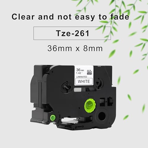 Pack of 4 TZe-261 Black on White 36mm x 8m Compatible with Brother Equipment Tape for Brother Pt-530, Pt-550, Pt-D800W - Image 2