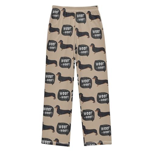 Boys' Pants Cute Dogs Dachshund Woof Long Bottoms Jogger Pants Elastic Waist Trousers with Pockets S-XL