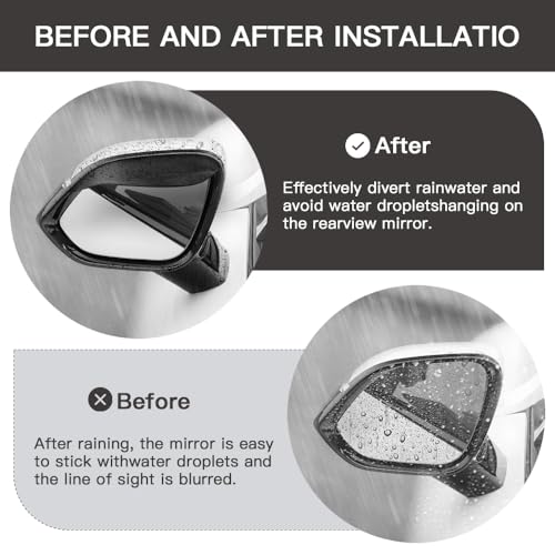 Image of 2PCS Car Rearview Mirror Rain Covers, Side Mirror Rain Guard, Durable, Effectively Blocks Rainwater, Maintains A Clear View, And Is Suitable For Most Car Models (Black, 2PCS)