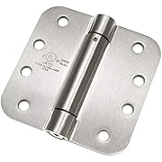 Cauldham (2 Pack) Heavy-Duty 4" Self-Closing Spring Door Hinge with 5/8" Radius Corners, UL Listed - Satin Nickel
