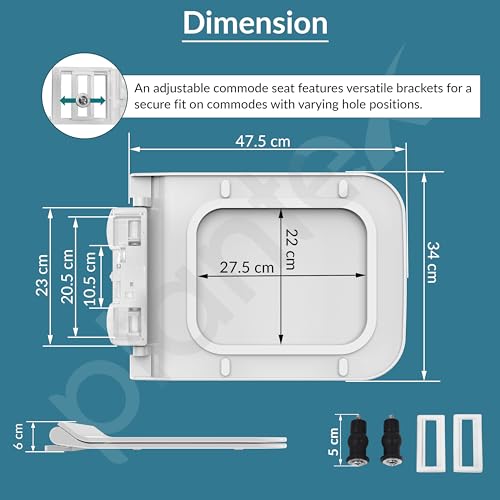 Image of Plantex Polypropylene Toilet Seat /Western Toilet Seats For Bathroom /Soft Closing Toilet Seat /Toilet Seat Cover For Commode - Rectangle Shape (Glossy White)