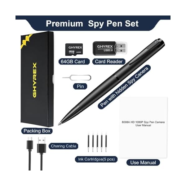 GHYREX 64GB Hidden Camera Spy Camera, Pen Camera with FHD 1080P, Nanny Cam Hidden Camera, Body Camera for Home Security or Classroom Learning 【2023 Upgraded Version】 - Image 7