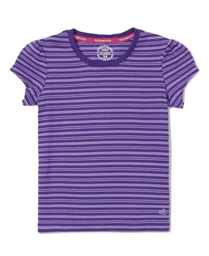 Image of Jockey AG03 Girls Super Combed Cotton Elastane Stretch Rib Striped Short Sleeve T-Shirt