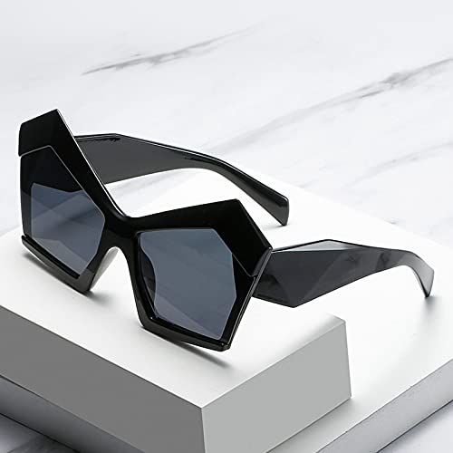 Oversized Irregular Cat Eye Sunglasses Women Retro Gradient Shades UV400 Exaggerated Large Men Champagne Sun Glasses3