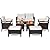 Tangkula 7 Pieces Patio Rattan Sofa Set, Outdoor Wicker Conversation Set w/Seat & Back Cushions, 2 Ottomans & 2 Coffee Tables, Acacia Wood Tabletop & Armrests, Wicker Sofa Set for Backyard, Poolside