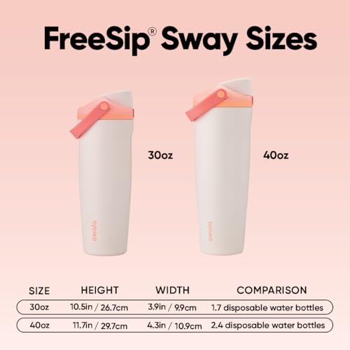 Image of Owala FreeSip Sway - Stainless Steel-40-oz.-Orange /Tan(Sparkling Sherbet)
