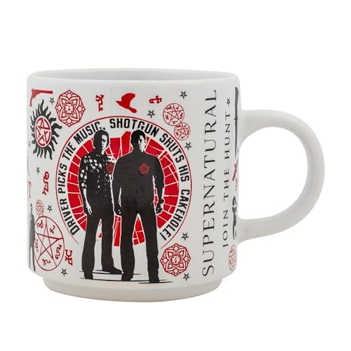 Silver Buffalo Supernatural "Join The Hunt" Single Stackable Ceramic Mug, Transparent