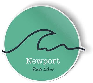 Squiddy Newport Rhode Island Wave - Vinyl Sticker Decal for Phone, Laptop, Water Bottle (2.5" high)
