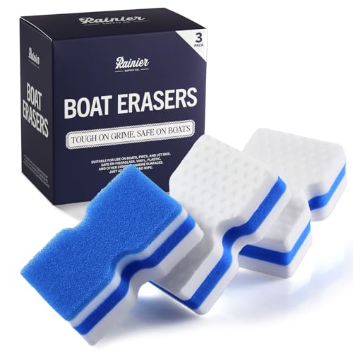 RainierSupplyCo Boat Scuff Eraser - Magic Boat Erasers for Cleaning Seats Hulls & Interiors - Non-Toxic & Safe for Vinyl Leather & Fiberglass Surfaces - Ideal for Pontoon and Marine Cleaning Kits