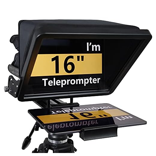 GONGYI G16 Large 16" Professional Teleprompter iPad Pro 12.9" Beam Split Glass with Professional Case