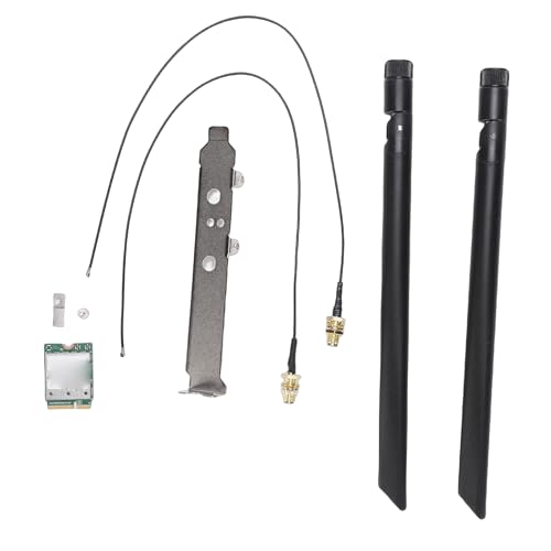 SUNGOOYUE Tarjeta Inalámbrica WiFi 7, Módulo QCNCM865 M.2 con 2 Antenas Externas y 4K QAM soporte 11, Tríptico Banda 2.4GHz 5GHz 6GHz Tecnología 5.8Gbps miniatura 6