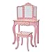 Teamson Kids TD-11670L Gisele Toy Vanity Set, Pink/Rose Gold Dot