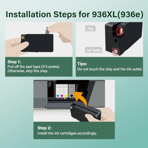 Image of 936 936XL 9125e Ink Cartridges Combo Pack for HP Printers 9120e 9730e 936e
