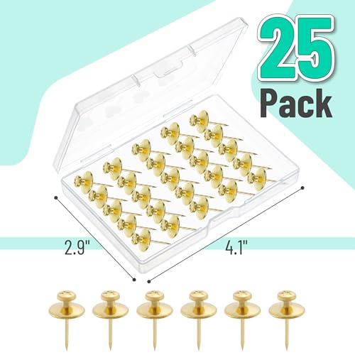 Image of Mr. Pen- Double Headed Picture Nails, 25 Pack, Gold | Tacks for Wall Hangings, Pins, Thumb Tacks, Picture Hangers