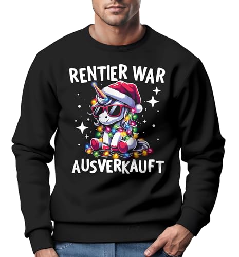 MoonWorks® Sweatshirt Herren Weihnachtspullover Lustig Rentier war...