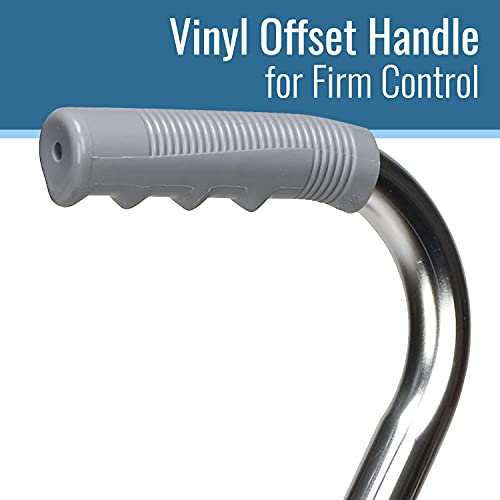 Dmi Sports Walking Cane And Stick For Adult Men & Women, Lightweight & Adjustable, Fsa And Hsa Eligible, Supports Up To 250 Pounds With Ergonomic Soft Foam Offset Hand Grip And Wrist Strap, Silver #TOP1