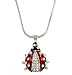 DianaL Boutique Silvertone Adorable Little Ladybug Charm Pendant Necklace 18" Chain Gift Boxed Lady Bug Fashion Jewelry
