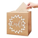 Material Karton Geld-Box/Brief-Box/Hochzeits-Box Cards in braun im Rustikal Vintage Stil - ideal für Kuverts, Hochzeits-Karten & Geld-Geschenke zur Hochzeit, Geburtstags-Umschläge, Sammel-Box
