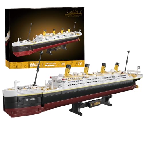 NETEHU Titanic Boat Model Building Block Set, 1465 Pieces Cruise Ship Model，DIY Educational Titanic Toys for 8+