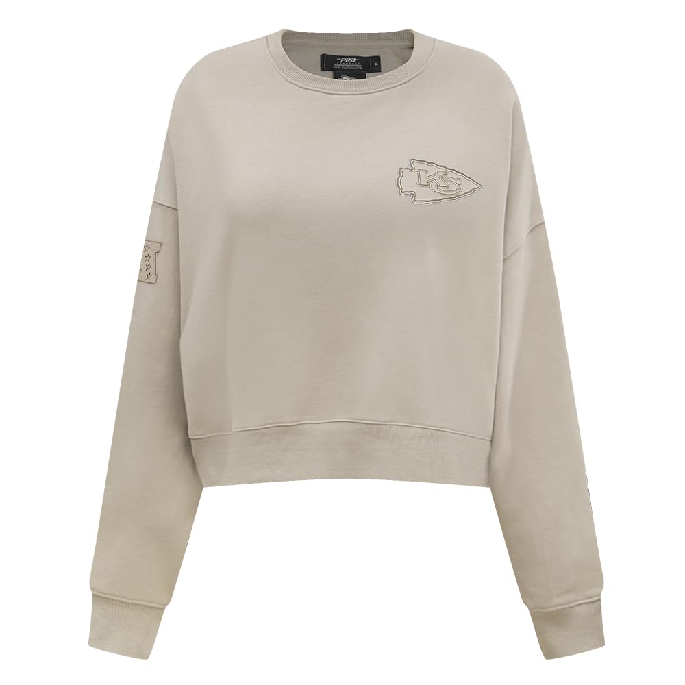 Pro Standard Womens NFL Kansas City Chiefs Neutral Crewneck Sweatshirt Taupe L
