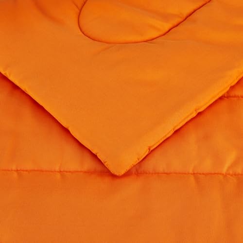 Image of Amazon Basics 2-Piece Soft Microfiber Kids' Comforter and Pillow Sham Set, Twin, Bright Orange, Solid