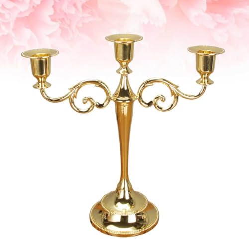 Bougeoir en alliage de zinc doré vintage pour décoration de restaurant et ornement de table - 8