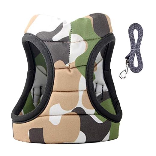 OLSCROM Cat Harness and Leash Set - Escape Proof Adjustable for Outdoor Walking Jacket with Safety Buckle, Camouflage (L, Green Camouflage)
