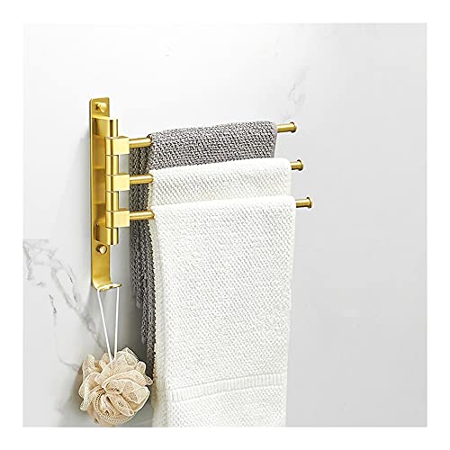 Porte-serviettes pour salle de bain pivotant fini brossé contre l'humidité