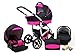 Passeggino Trio 3in1 2in1 Isofix Ovetto Compatto New L-Go by SaintBaby nero & rosa fucsia 2in1 Senza Ovetto
