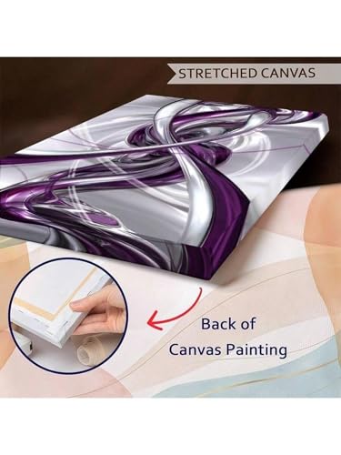 Peinture sur toile violette et argentée TONGYINLI art abstrait haut de gamme - 7