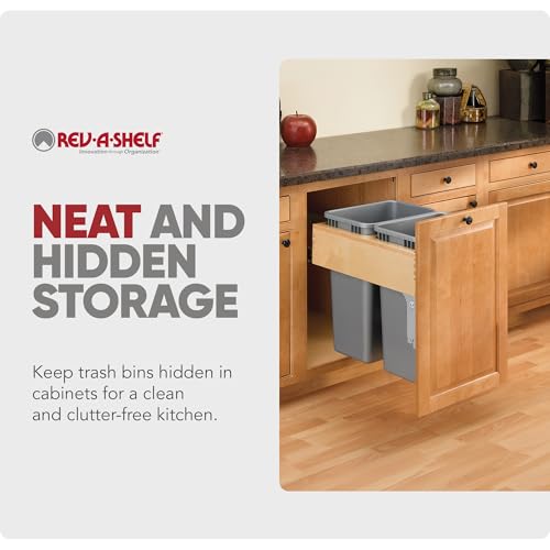 Image of Rev-A-Shelf Double Top-Mount Pullout Trash Can, 50 Qt