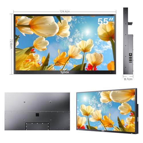 SYLVOX 55 Zoll Outdoor TV 1000Nits IP55 Wasserdicht,Smart Android TV 4K UHD. HDR 10 Dolby Audio Fernsehen, Sprachsuche,DTV&ATV,DVB-T/C/T2/S/S2,HBBTV Google Assistant Built-in Teilweise Sonne Deck PRO – Bild 7