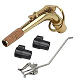 Yibuy 2 Pieces Black End Plug Cap & Alto Sax Brass Bend Neck & Spectrum Clip