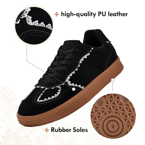 Image of Women's Ribbon Lace-Up Fashion Sneakers Arch Support Tennis Walking Shoes