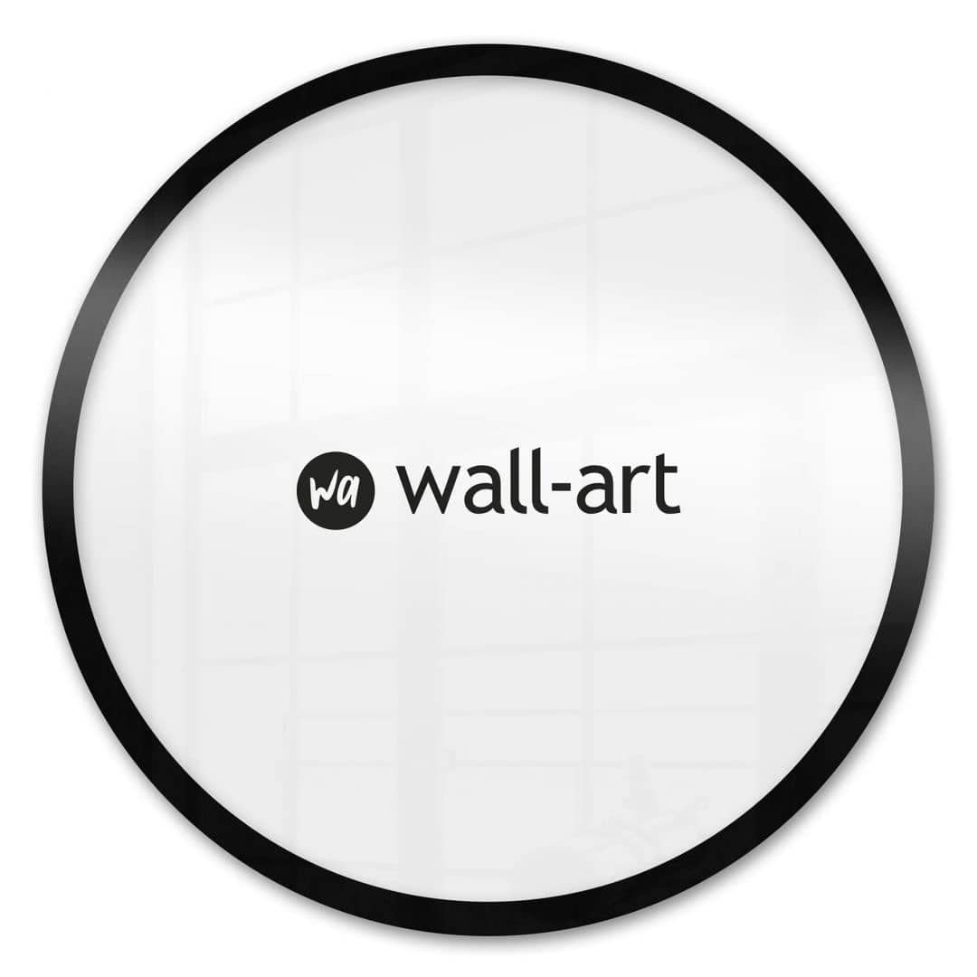 K&L Wall Art Schwarzer Bilderrahmen aus MDF-Holz Rund mit vormontierter Wandhalterung Runder Holzrahmen Acrylglas für Poster Ø 70cm Wandbild (Schwarz 73)