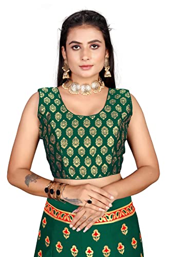 Image of LAHER Girl's Casual Wear Heavy Banarsi Jacquard Soft Silk Bridal Semi-Stitched Lehanga Choli With Dupatta Set.