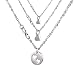 O.RIYA Mother's Day Necklaces Set , Round Design with Heart Pendant (Grey)