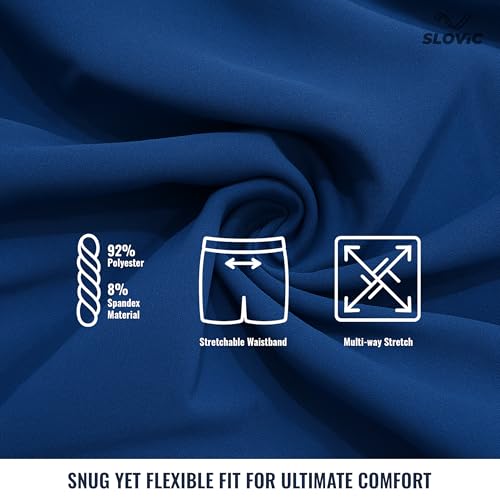 Image of SLOVIC Running Shorts for Men Stylish | 2 in 1 Double Layer Shorts | Lightweight & Breathable Gym Shorts for Men Workout | Ideal for Running, Gym & Sports Blue