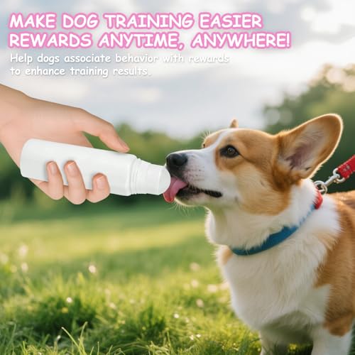 TYBYBB 2 Stück Futtertube zum Befüllen 90ML Hund Silikon Leckerli Tube Befüllbar Hundetraining Befüllbare Tuben Bpa Frei Futterschlauch Futtertuben für Nassfutter Hunde mit der Futtertube