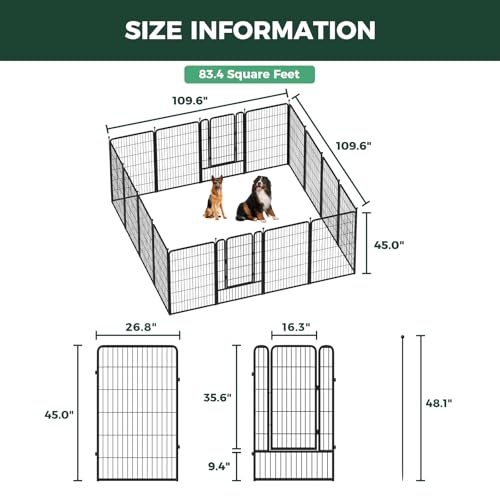 Image of FXW Rollick Unleashed Dog Playpen for Indoor, Yard, RV Camping, 45 inch 16 Panels for Large Dogs│Patented