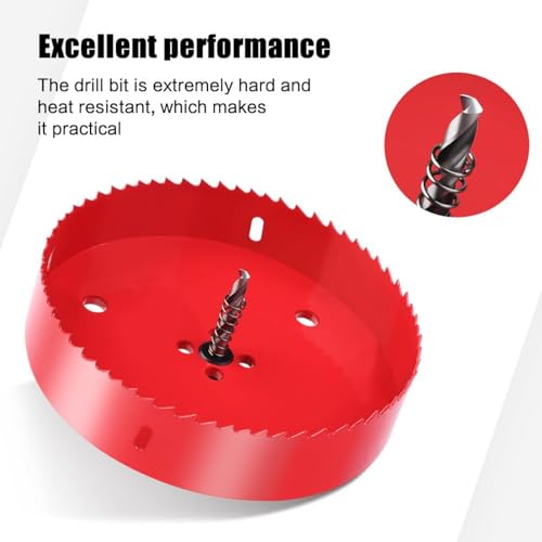 Image of 4-1 /4 inch Bi-Metal Hole Saw with Arbor, Heavy Duty 4.25 inch Hole Cutter for Metal, Wood & Plastic, Smooth Cutting Edge & Fast Chip Removal