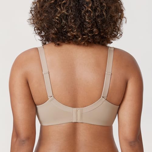 Image of DELIMIRA Women's Balconette Bra Full Coverage Plus Size Tshirt Underwire Back Smoothing Seamless Bras