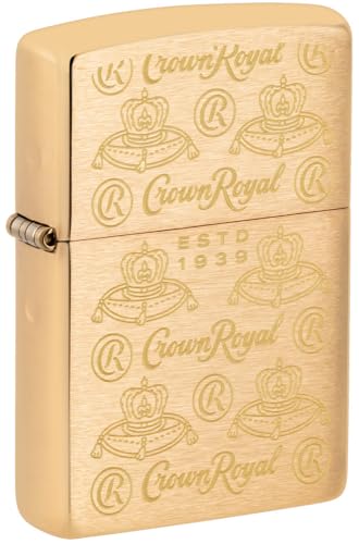 Zippo Isqueiro de bolso Crown Royal Elegance em latão escovado