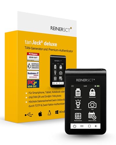 REINER SCT tanJack deluxe I Premium TAN-Generator & Authenticator I TOTP-Generator für Zwei-Faktor-Authentifizierung & TAN Gerät für Online-Banking mit chipTAN QR & Sm@rt-TAN photo